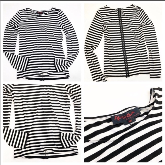 Alice + Olivia Tops - Alice + Olivia Striped Long Sleeve Top